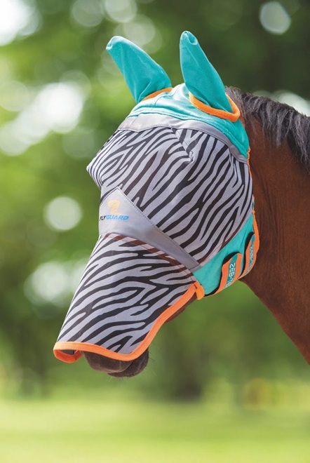 MASCHERA ANTIMOSCHE CON NASO ZEBRA "ZEB-TEK" Maschera da paddock 